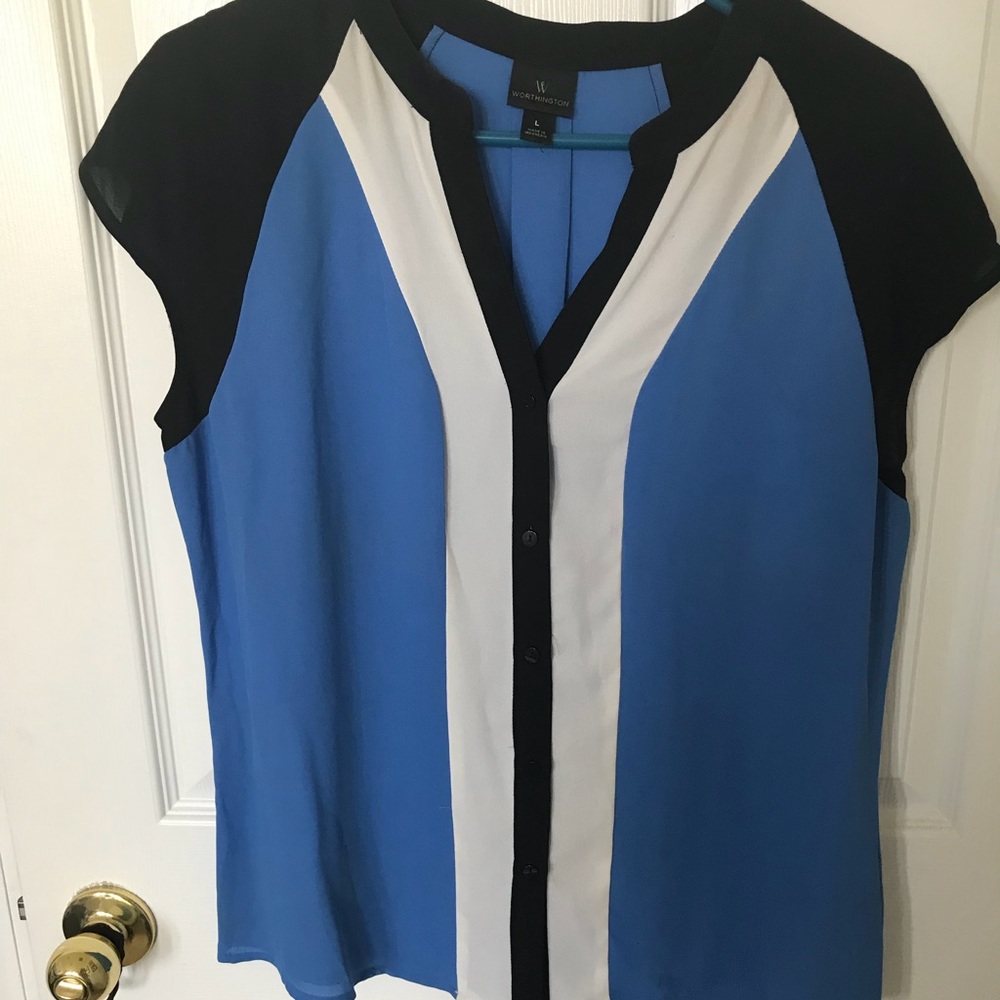 Worthington Blue/Black rarely worn tank top
